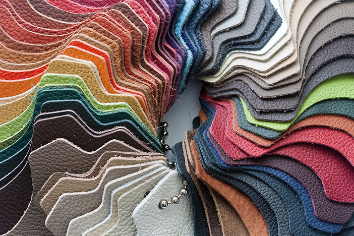 leather swatches in many colors