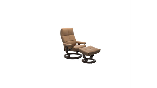 David Large Classic Base Recliner and Ottoman