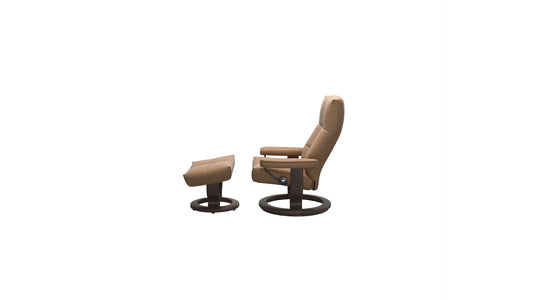 David Large Classic Base Recliner and Ottoman