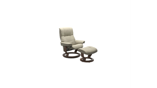 Mayfair Large Classic Base Recliner and Ottoman