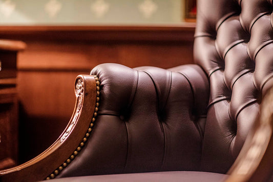 Soft leather Armchair in his office