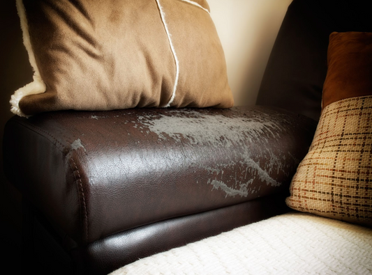 Peeling leather chair