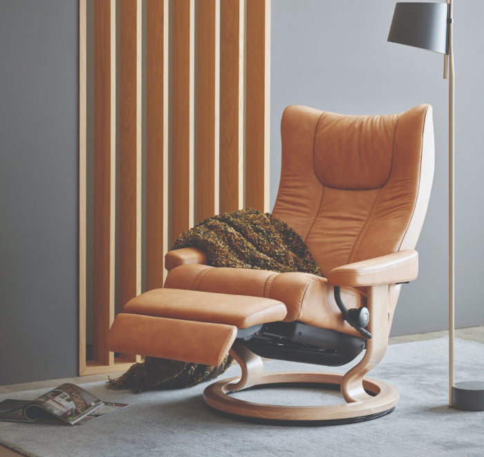 Leather recliner armchair