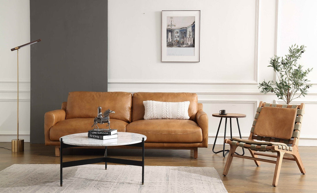 brown leather couch
