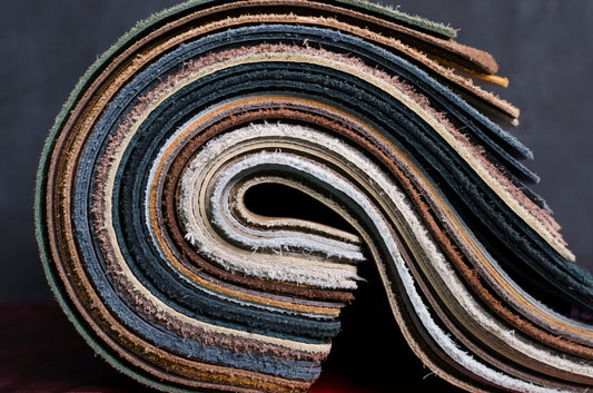 Dyed leather swatches