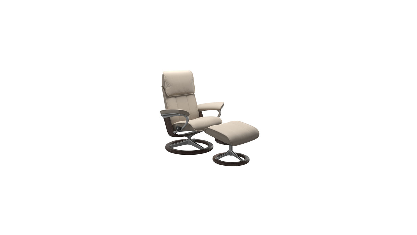 Admiral Medium Signature Base Recliner and Ottoman