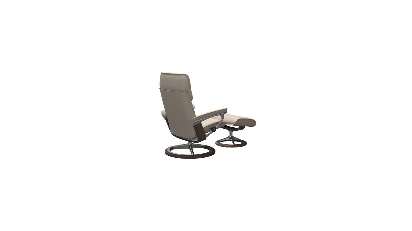 Admiral Medium Signature Base Recliner and Ottoman