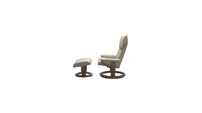Admiral Medium Classic Base Recliner and Ottoman