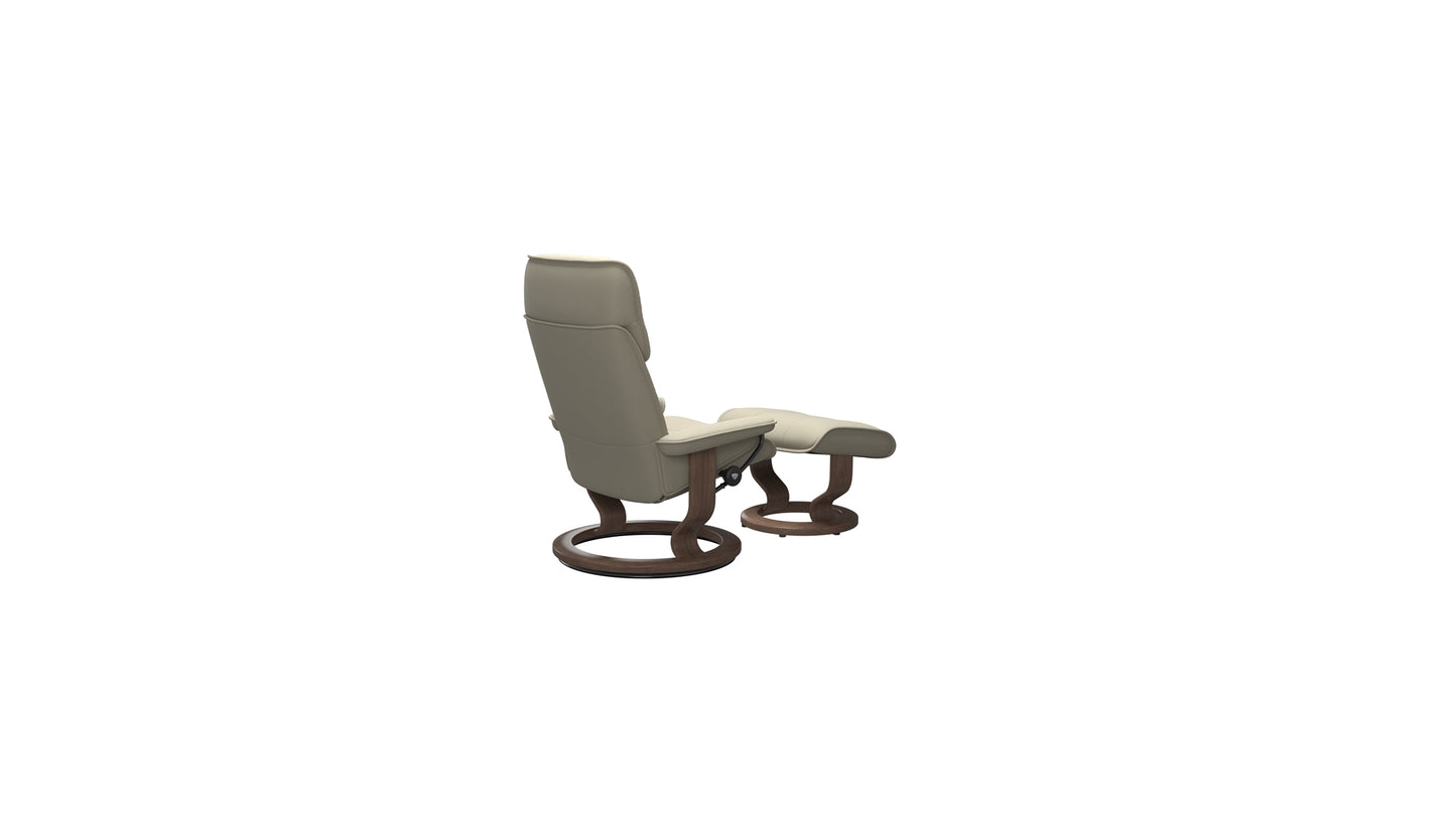 Admiral Medium Classic Base Recliner and Ottoman